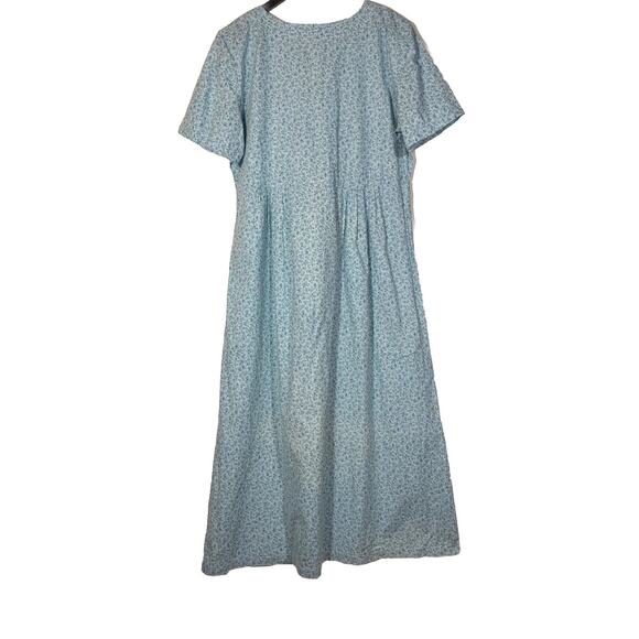 Blue Floral Dress Microprint Maxi Cotton Vintage Handmade Cottagecore Western M - Picture 13 of 13